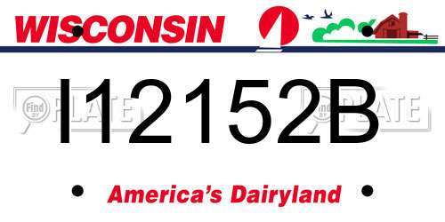 I12152B Wisconsin License Plate