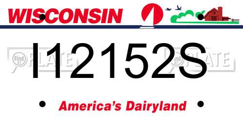I12152S Wisconsin License Plate