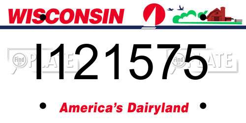I121575 Wisconsin License Plate