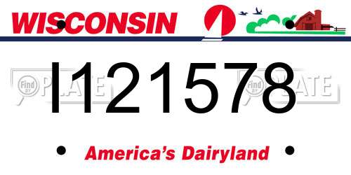I121578 Wisconsin License Plate