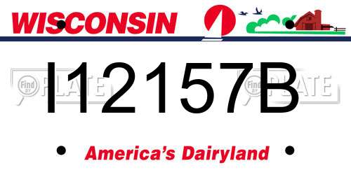 I12157B Wisconsin License Plate
