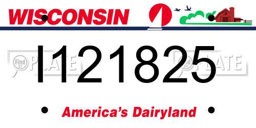 I121825 Wisconsin License Plate