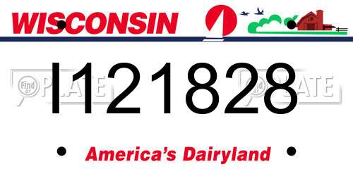 I121828 Wisconsin License Plate