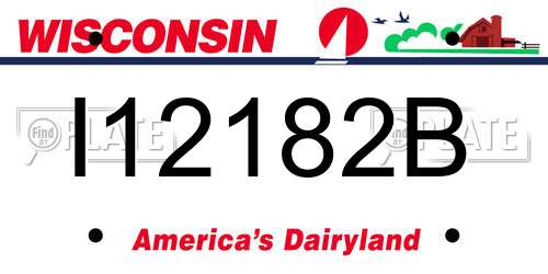 I12182B Wisconsin License Plate