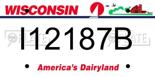 I12187B Wisconsin License Plate