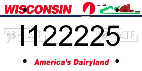 I122225 Wisconsin License Plate