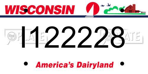 I122228 Wisconsin License Plate
