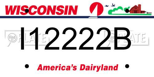 I12222B Wisconsin License Plate