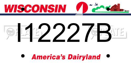 I12227B Wisconsin License Plate