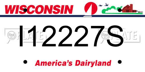 I12227S Wisconsin License Plate