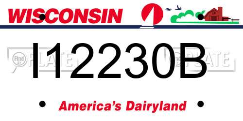 I12230B Wisconsin License Plate