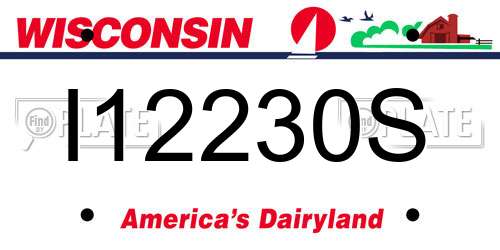 I12230S Wisconsin License Plate