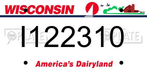 I122310 Wisconsin License Plate