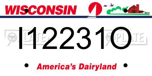 I12231O Wisconsin License Plate