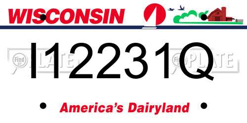 I12231Q Wisconsin License Plate