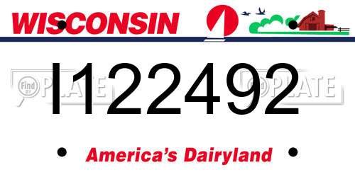 I122492 Wisconsin License Plate