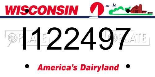 I122497 Wisconsin License Plate