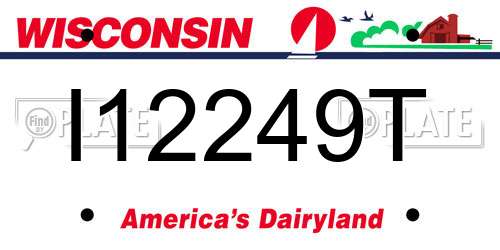 I12249T Wisconsin License Plate