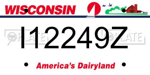 I12249Z Wisconsin License Plate