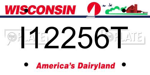 I12256T Wisconsin License Plate