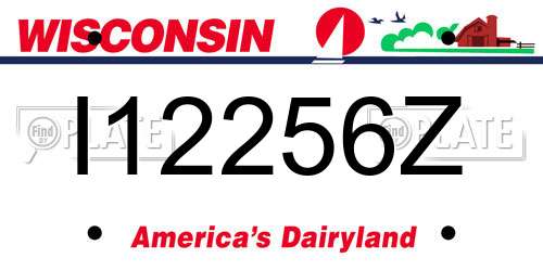 I12256Z Wisconsin License Plate