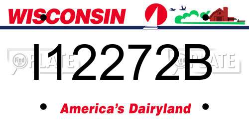 I12272B Wisconsin License Plate