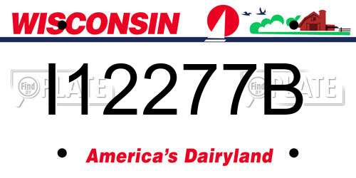 I12277B Wisconsin License Plate