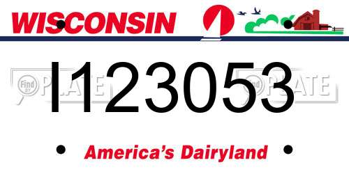 I123053 Wisconsin License Plate