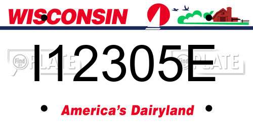 I12305E Wisconsin License Plate