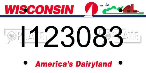 I123083 Wisconsin License Plate