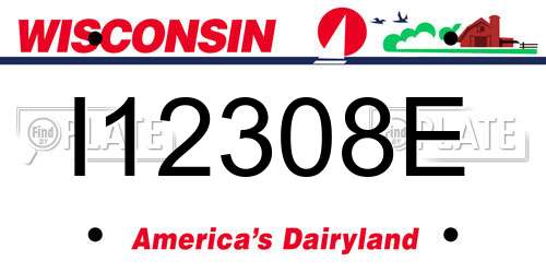I12308E Wisconsin License Plate
