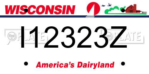 I12323Z Wisconsin License Plate