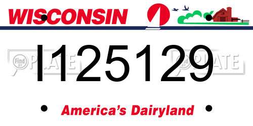 I125129 Wisconsin License Plate