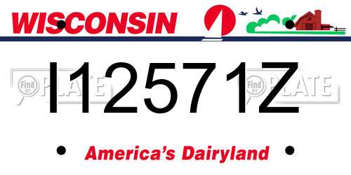 I12571Z Wisconsin License Plate
