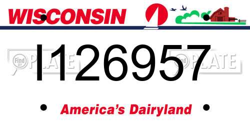 I126957 Wisconsin License Plate