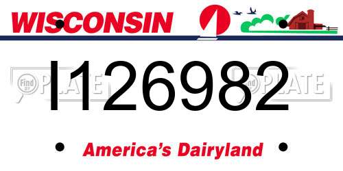 I126982 Wisconsin License Plate