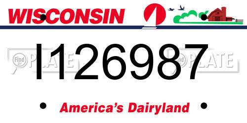 I126987 Wisconsin License Plate