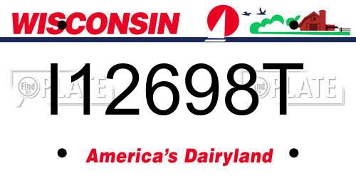 I12698T Wisconsin License Plate