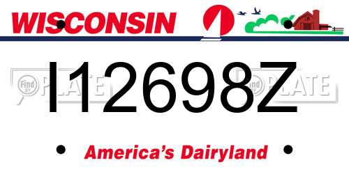I12698Z Wisconsin License Plate