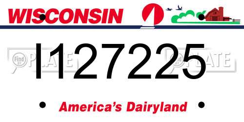 I127225 Wisconsin License Plate