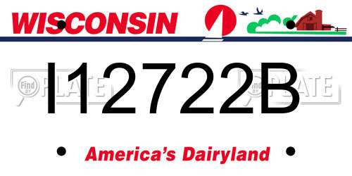 I12722B Wisconsin License Plate
