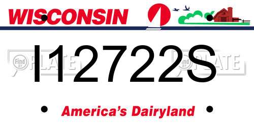 I12722S Wisconsin License Plate