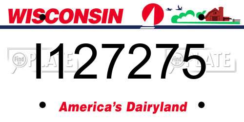 I127275 Wisconsin License Plate