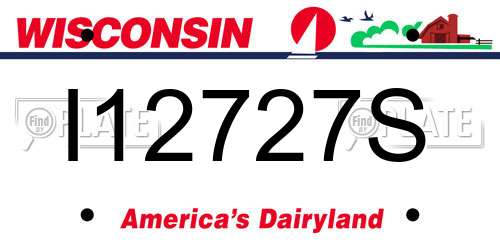 I12727S Wisconsin License Plate