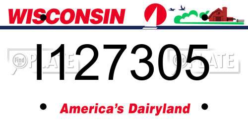 I127305 Wisconsin License Plate
