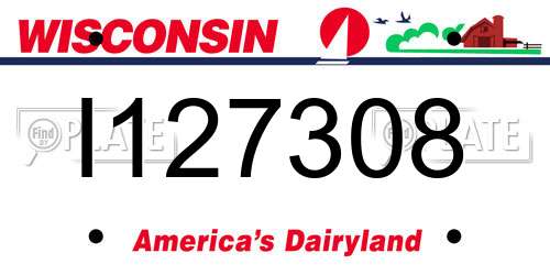 I127308 Wisconsin License Plate