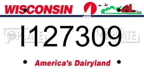 I127309 Wisconsin License Plate