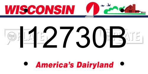I12730B Wisconsin License Plate