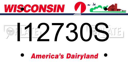I12730S Wisconsin License Plate