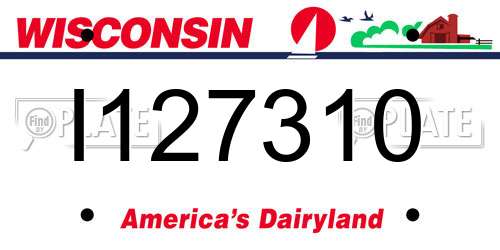 I127310 Wisconsin License Plate